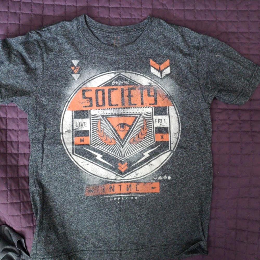 Boys buckle society tshirt